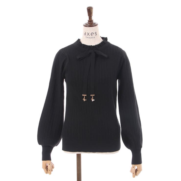 機能付きチャームリボンニット[品番：IGAW0004273]｜axes femme