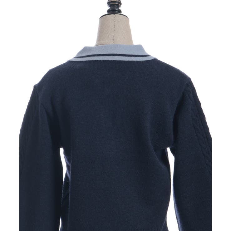 ＰＱ刺繍バイカラーポロニット | axes femme | 詳細画像22 