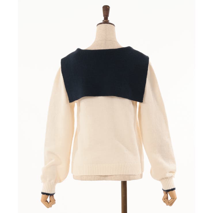 ブローチ付セーラーニット[品番：IGAW0004518]｜axes femme
