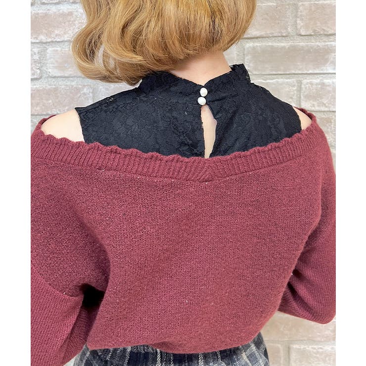 レイヤード風アーガイルニット | axes femme | 詳細画像10 