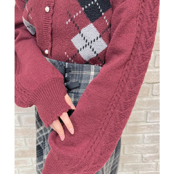 レイヤード風アーガイルニット | axes femme | 詳細画像11 