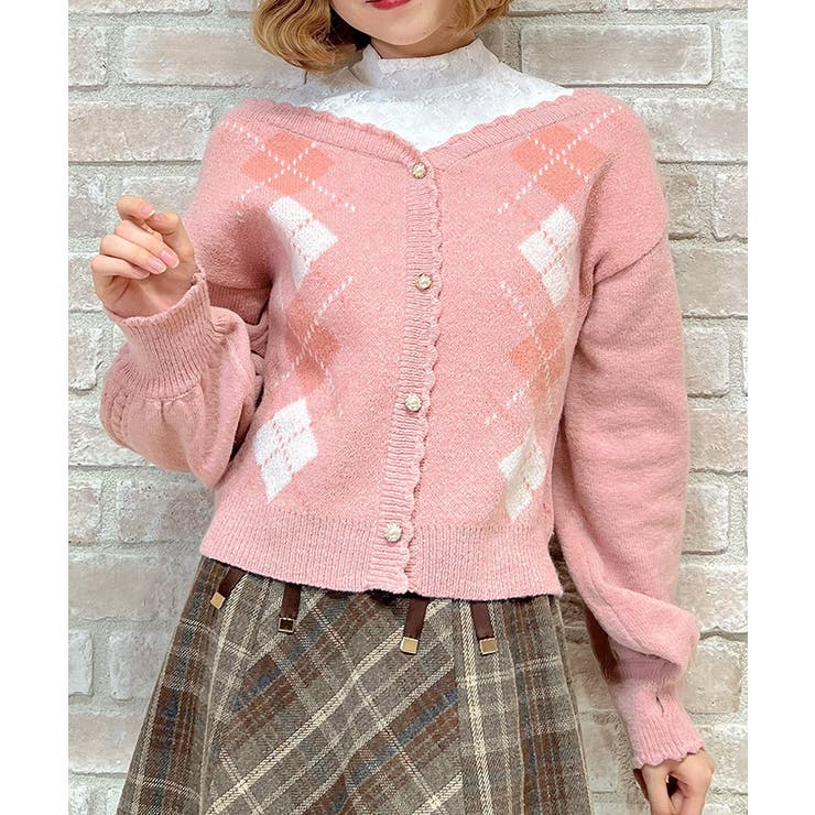 レイヤード風アーガイルニット | axes femme | 詳細画像12 