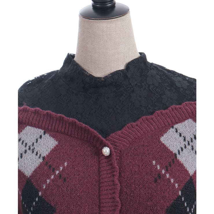 レイヤード風アーガイルニット | axes femme | 詳細画像18 