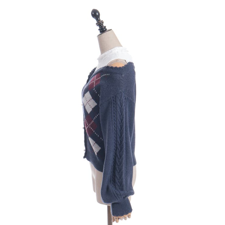 レイヤード風アーガイルニット | axes femme | 詳細画像20 