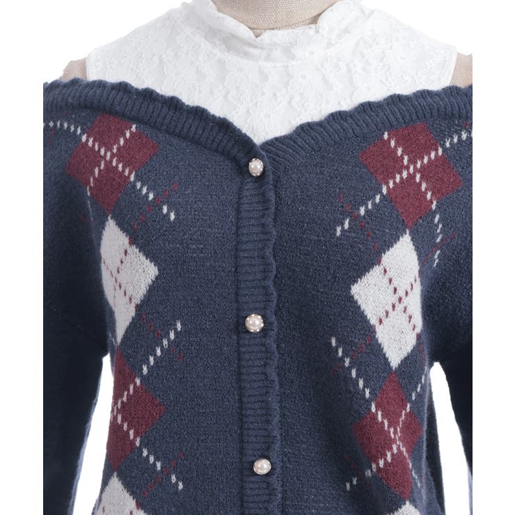 レイヤード風アーガイルニット | axes femme | 詳細画像22 