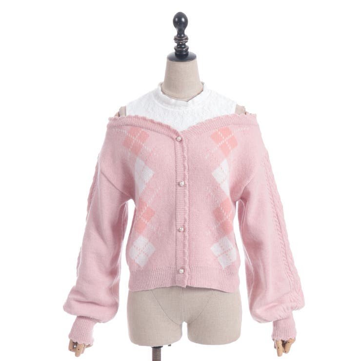 レイヤード風アーガイルニット | axes femme | 詳細画像25 