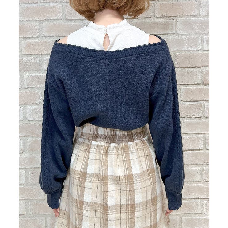 レイヤード風アーガイルニット | axes femme | 詳細画像3 