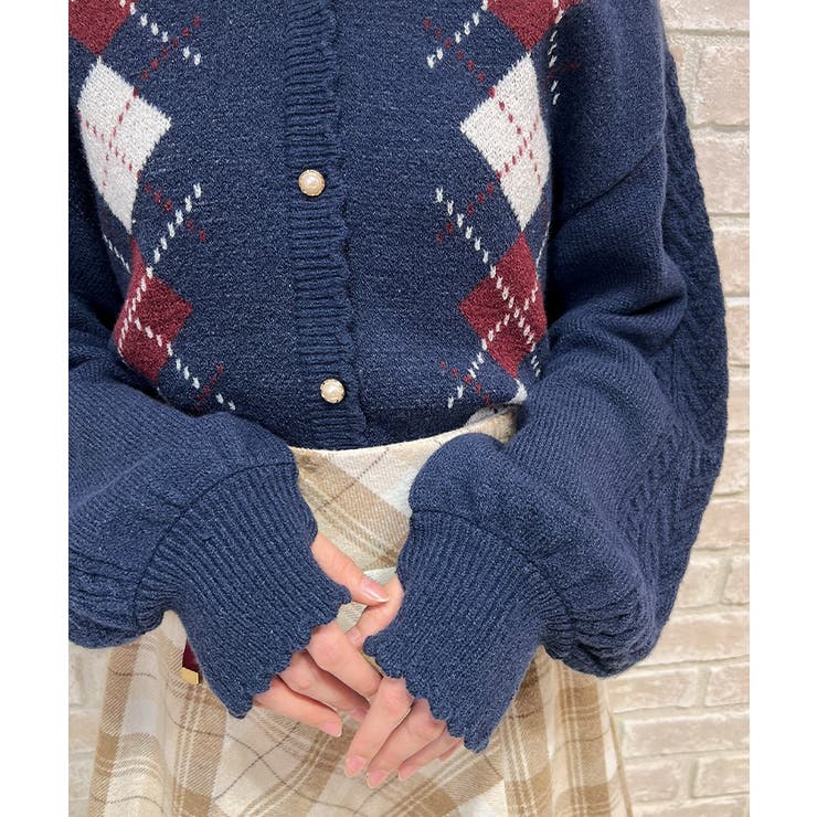 レイヤード風アーガイルニット | axes femme | 詳細画像5 