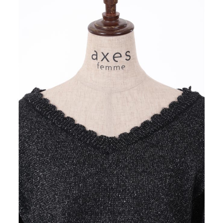 【黒】シルバーラメシアーニット[品番：IGAW0004613]｜axes  femme（アクシーズファム）のレディースファッション通販｜SHOPLIST（ショップリスト）