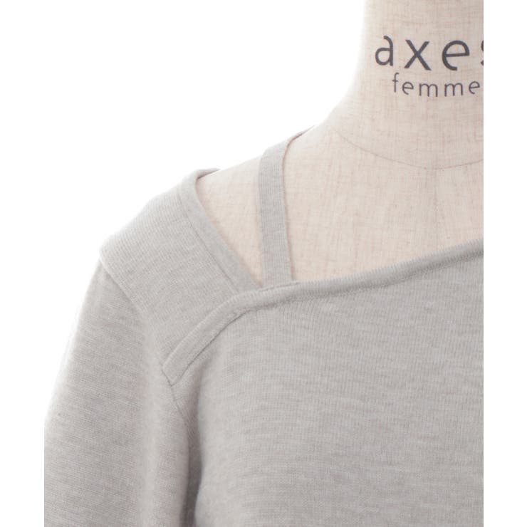 チョーカー風ストラップニット[品番：IGAW0005830]｜axes femme