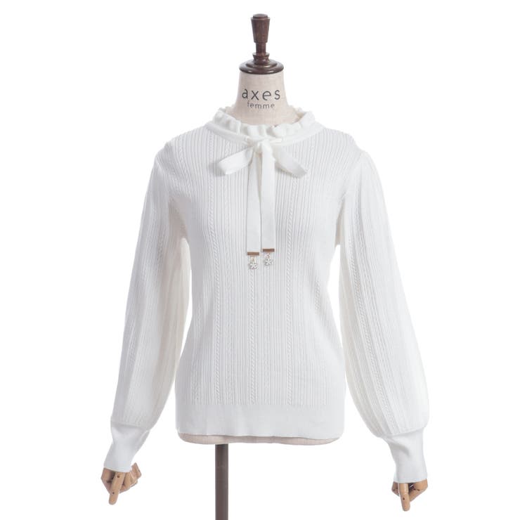 機能付チャームリボンニット | axes femme | 詳細画像14 