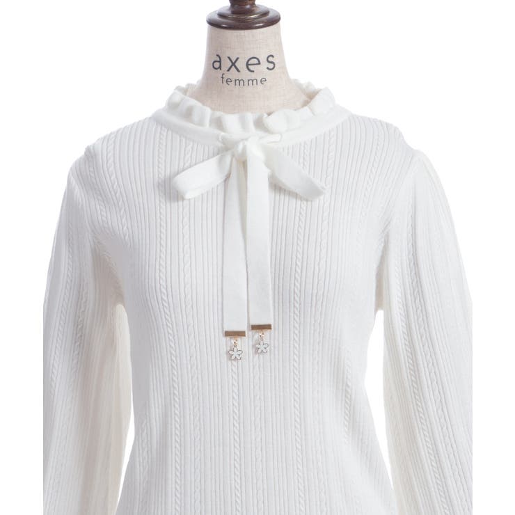 機能付チャームリボンニット | axes femme | 詳細画像17 