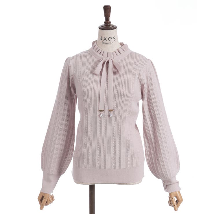 機能付チャームリボンニット | axes femme | 詳細画像26 