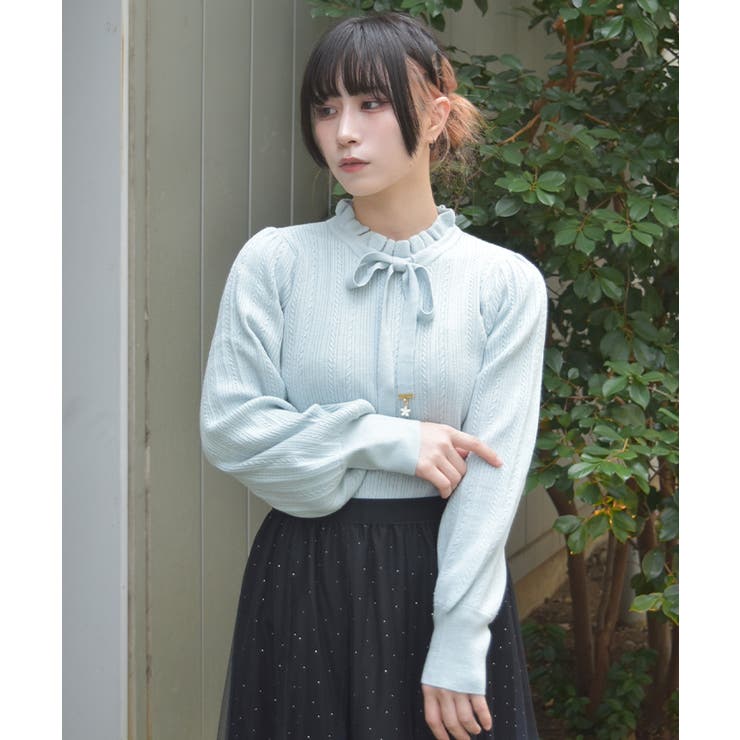 機能付チャームリボンニット | axes femme | 詳細画像6 