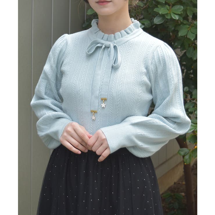 ミント | 機能付チャームリボンニット | axes femme