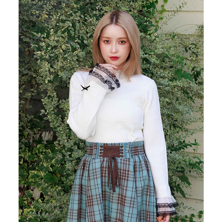 リボン×チュールレースニット | axes femme | 詳細画像4 