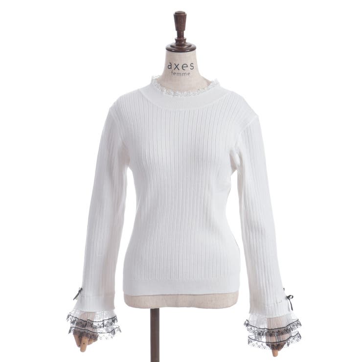 リボン×チュールレースニット | axes femme | 詳細画像6 