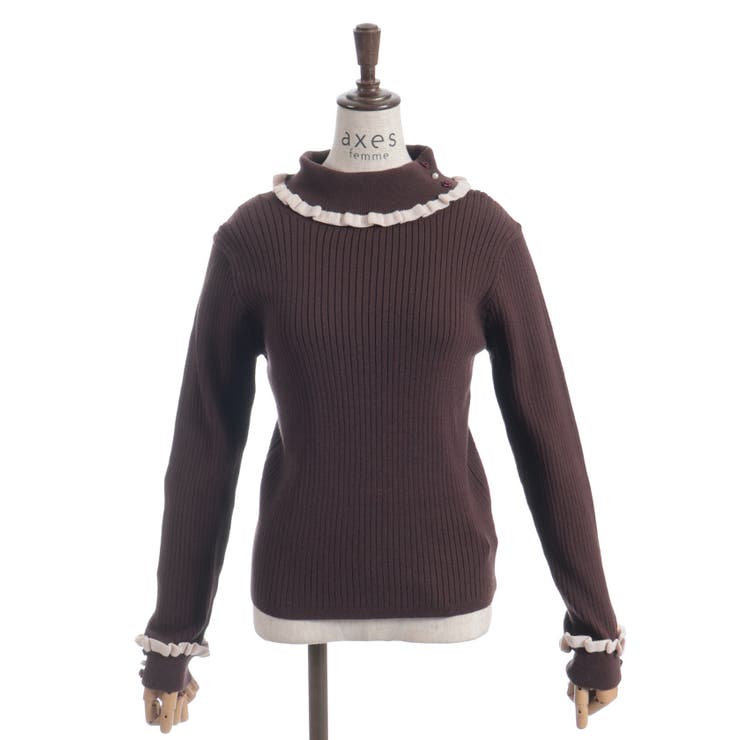 バイカラーフリルローズニット | axes femme | 詳細画像19 