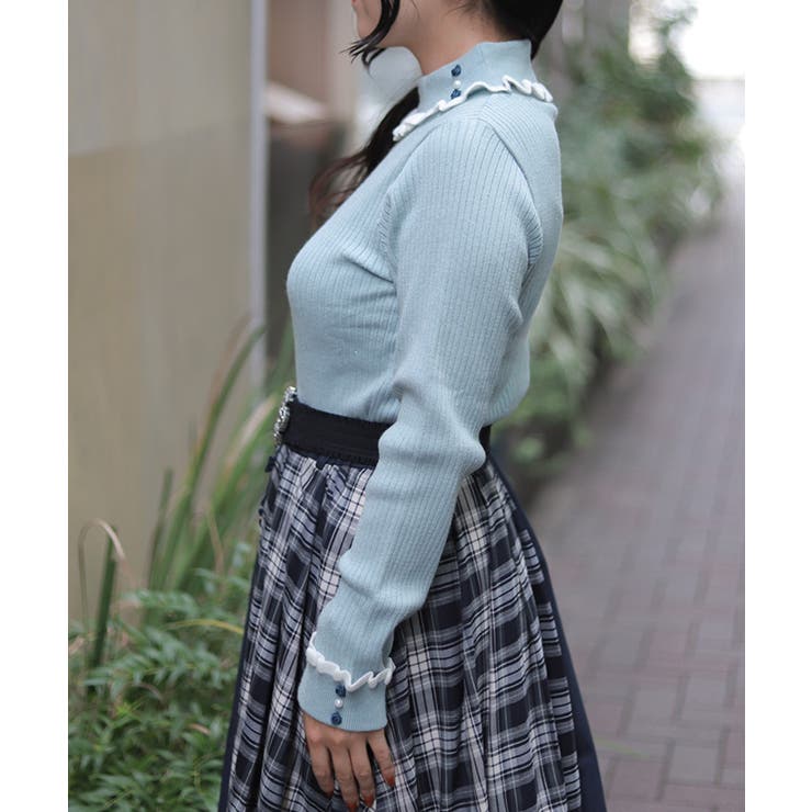 バイカラーフリルローズニット | axes femme | 詳細画像2 