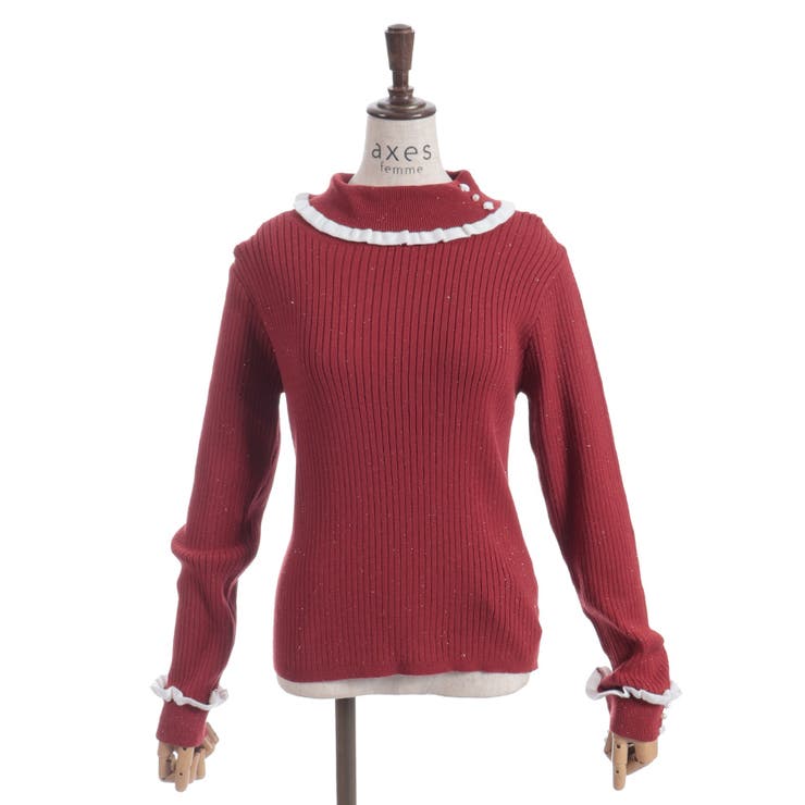 バイカラーフリルローズニット | axes femme | 詳細画像25 