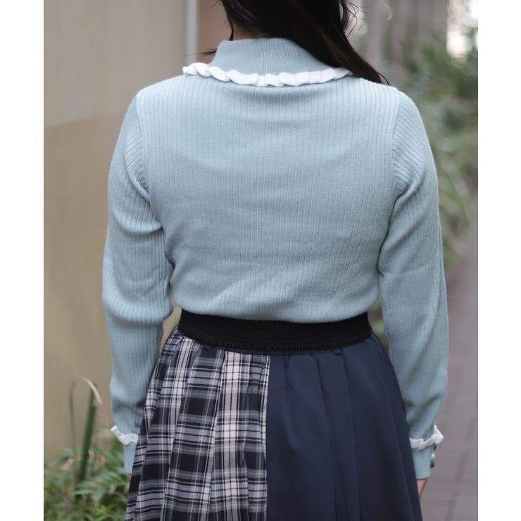 バイカラーフリルローズニット | axes femme | 詳細画像3 