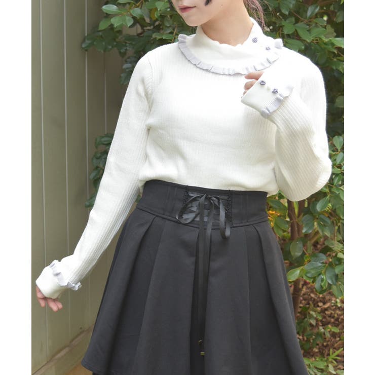 バイカラーフリルローズニット | axes femme | 詳細画像4 