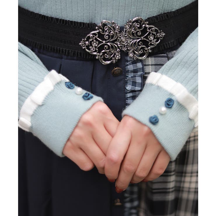 バイカラーフリルローズニット | axes femme | 詳細画像8 