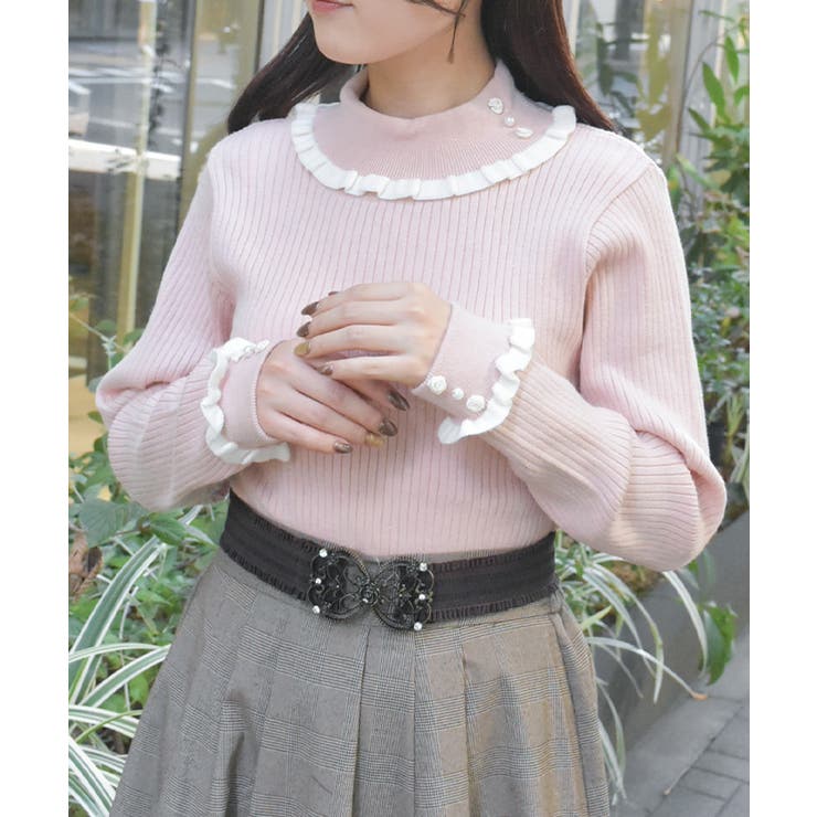 バイカラーフリルローズニット | axes femme | 詳細画像9 