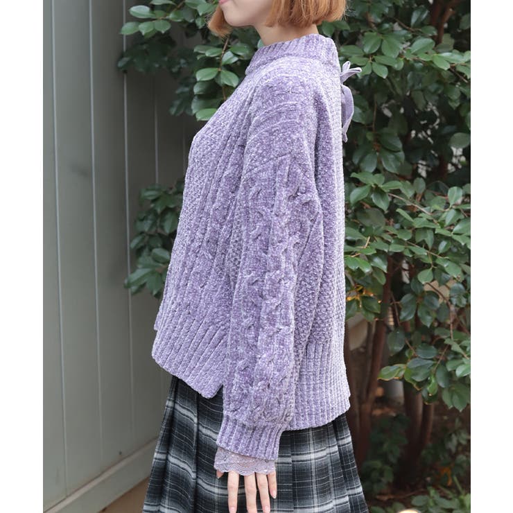 編み上げモールヤーンニット | axes femme | 詳細画像2 