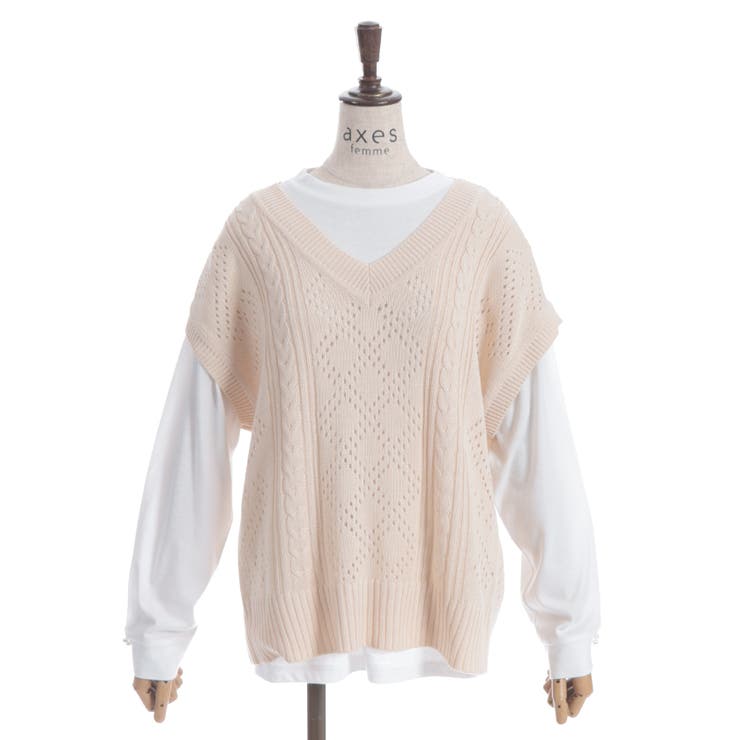 ニットベスト×Ｔシャツセット | axes femme | 詳細画像14 