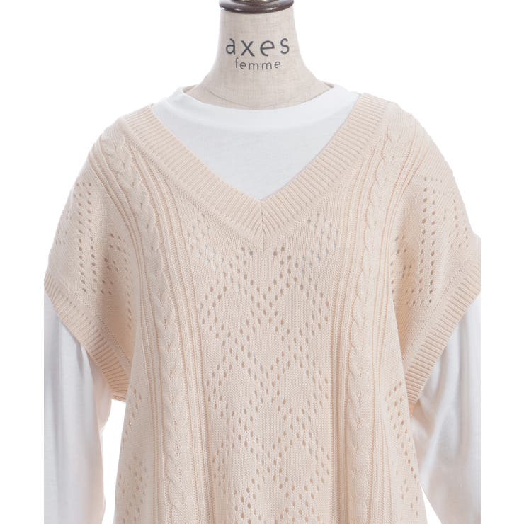 ニットベスト×Ｔシャツセット | axes femme | 詳細画像17 