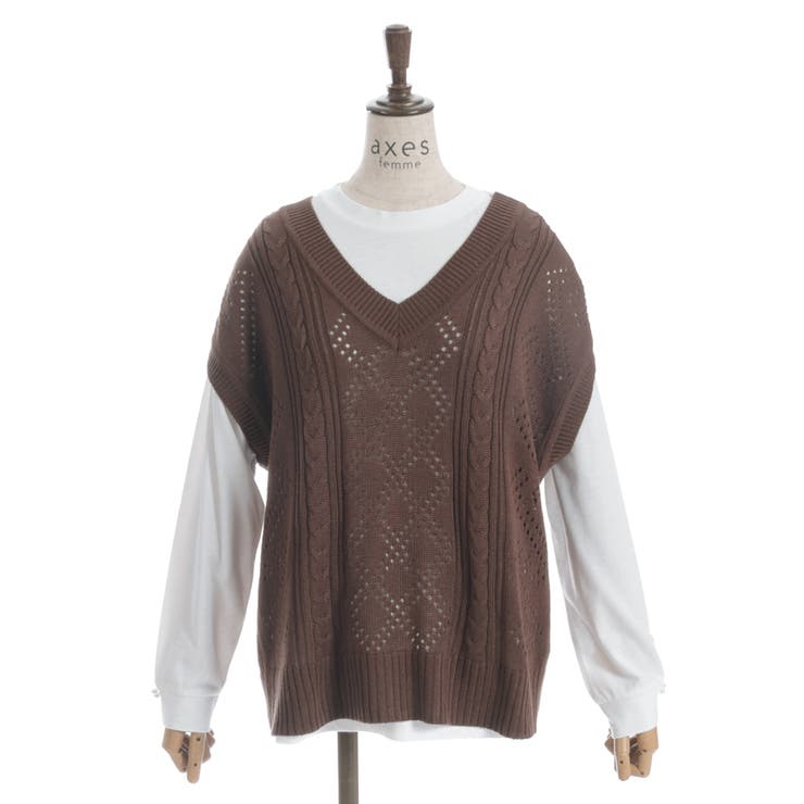 ニットベスト×Ｔシャツセット | axes femme | 詳細画像22 