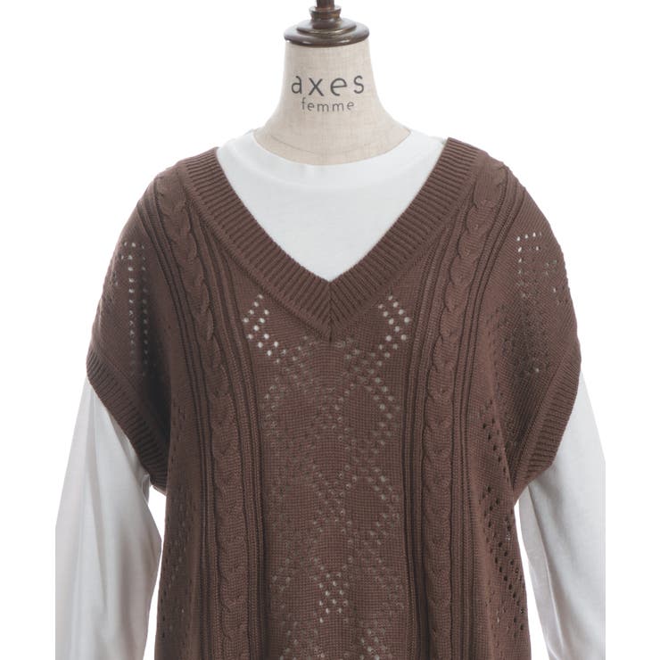 ニットベスト×Ｔシャツセット | axes femme | 詳細画像25 