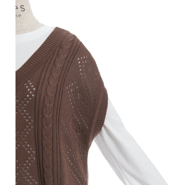 ニットベスト×Ｔシャツセット | axes femme | 詳細画像28 