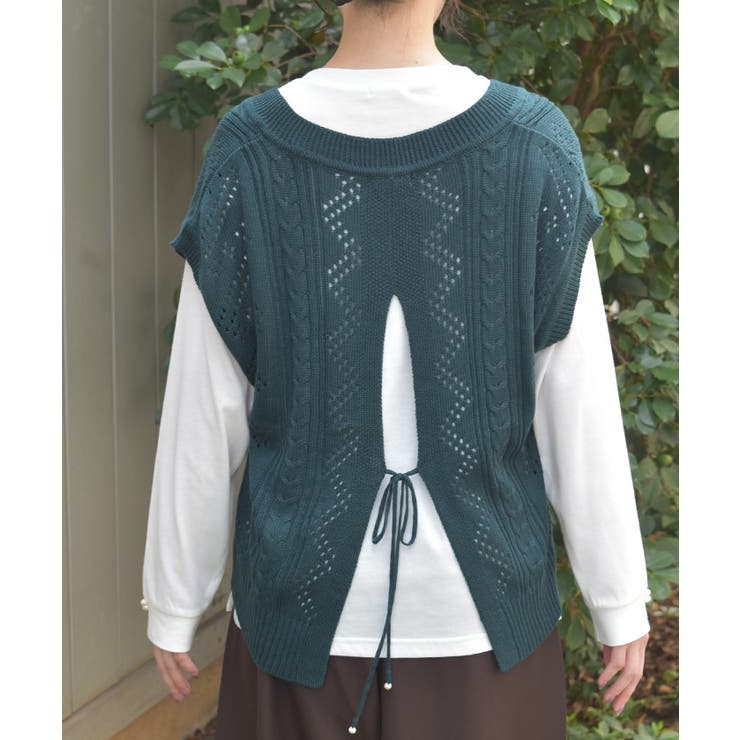 ニットベスト×Ｔシャツセット | axes femme | 詳細画像3 