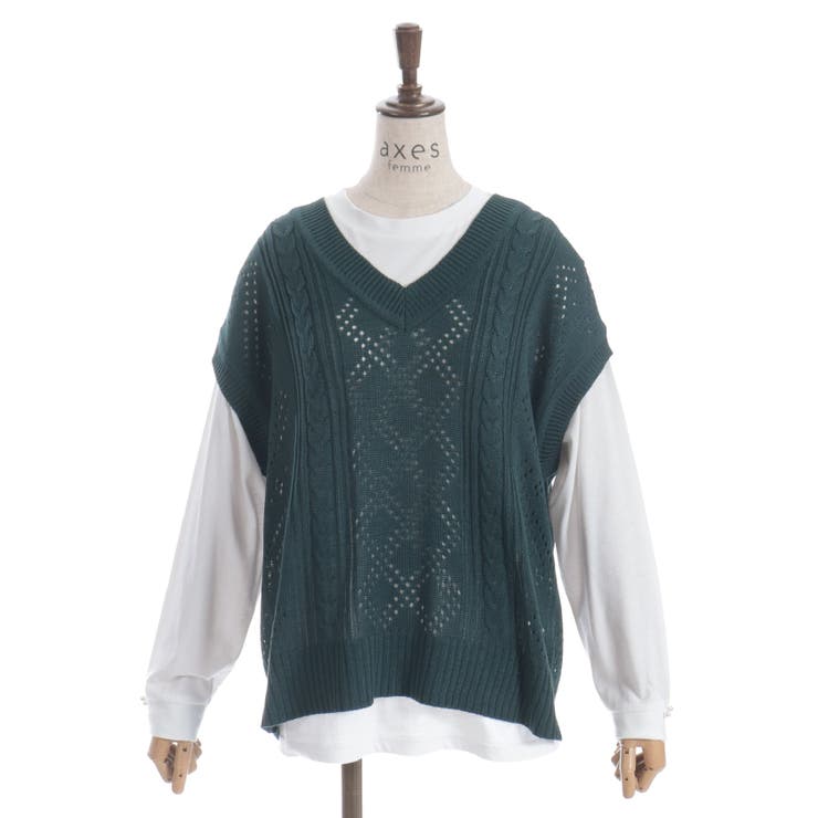 ニットベスト×Ｔシャツセット | axes femme | 詳細画像6 