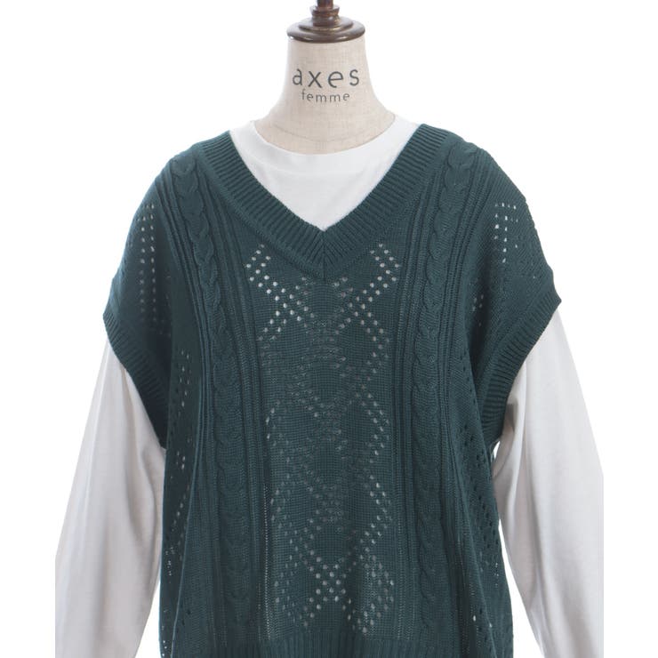 ニットベスト×Ｔシャツセット | axes femme | 詳細画像9 