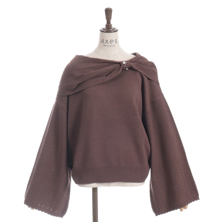 ドレープリボンフレア袖ニット | axes femme | 詳細画像10 