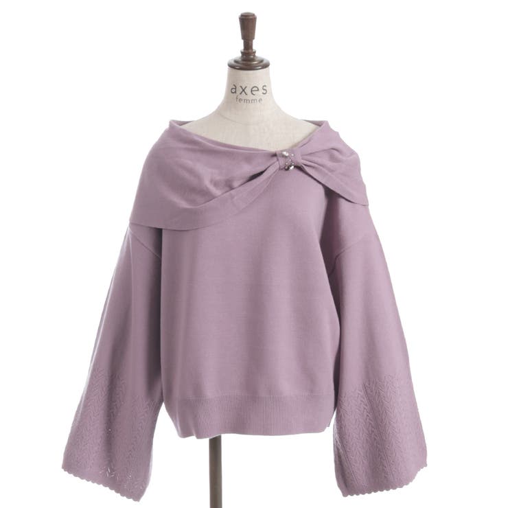 ドレープリボンフレア袖ニット | axes femme | 詳細画像18 