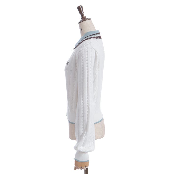 レース×バイカラーニットポロ | axes femme | 詳細画像16 