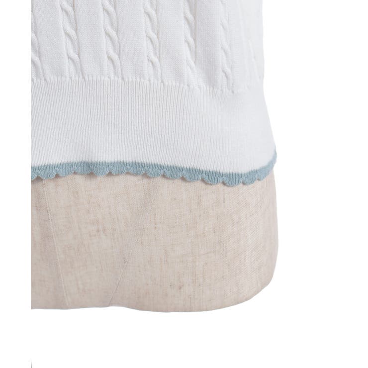 レース×バイカラーニットポロ | axes femme | 詳細画像19 