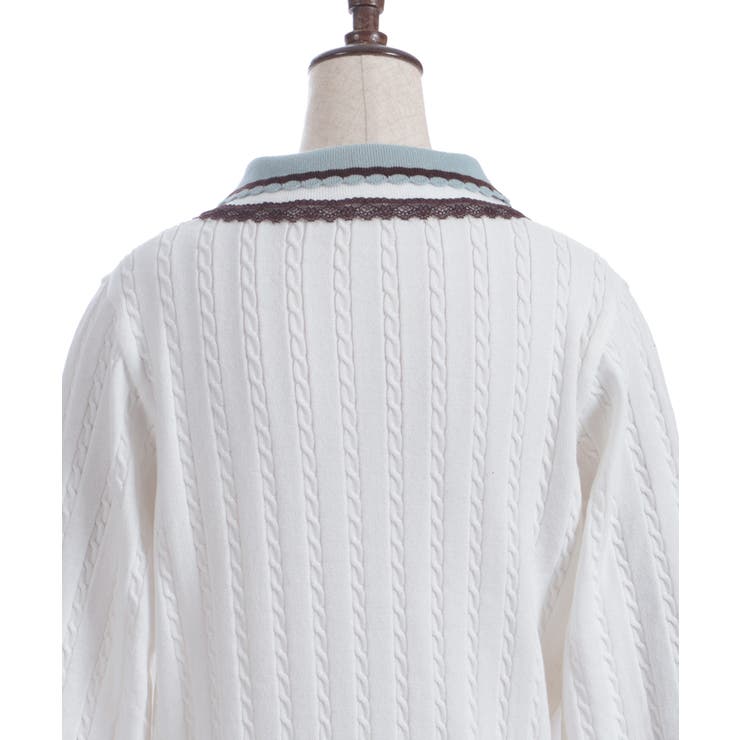 レース×バイカラーニットポロ | axes femme | 詳細画像21 