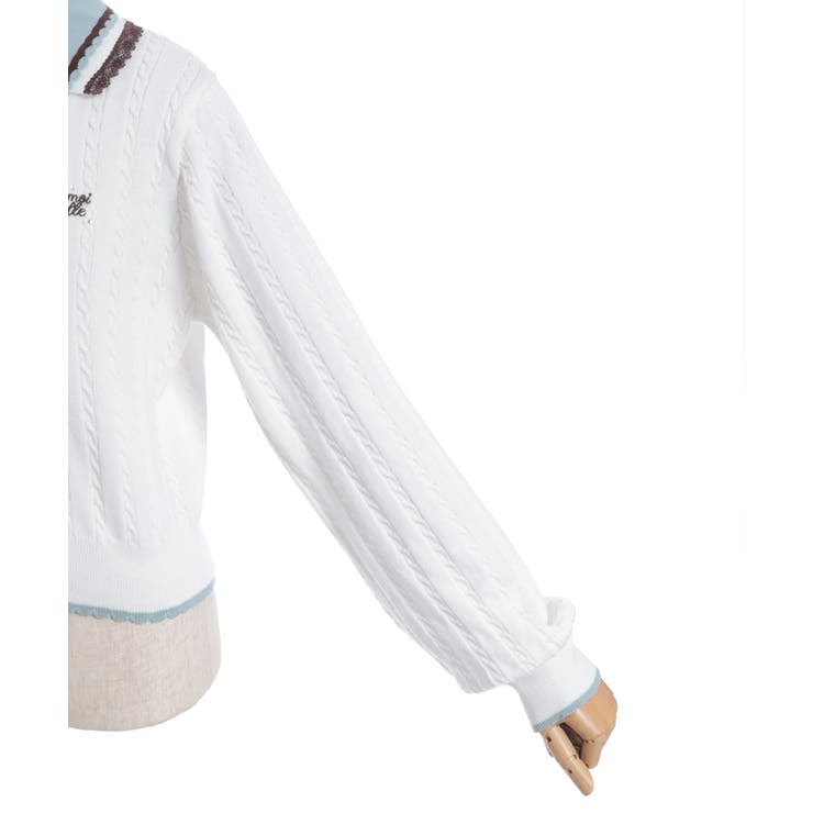 レース×バイカラーニットポロ | axes femme | 詳細画像22 