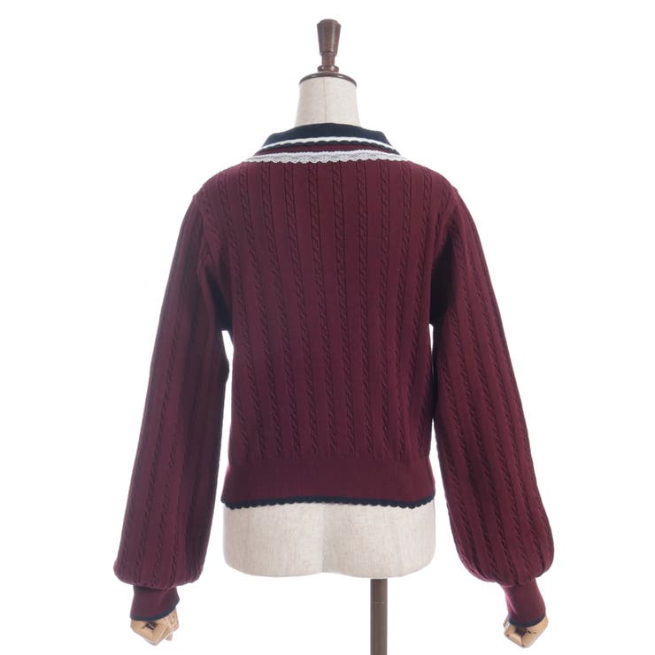 レース×バイカラーニットポロ | axes femme | 詳細画像25 