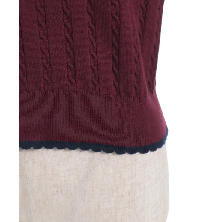 レース×バイカラーニットポロ | axes femme | 詳細画像27 