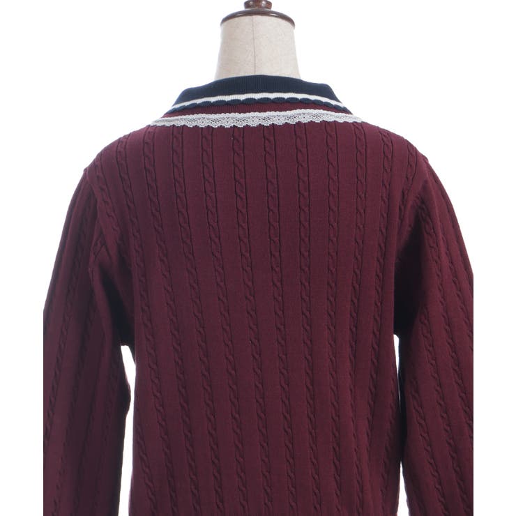 レース×バイカラーニットポロ | axes femme | 詳細画像28 