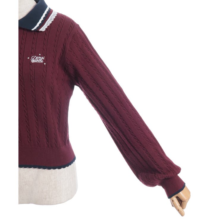 レース×バイカラーニットポロ | axes femme | 詳細画像30 