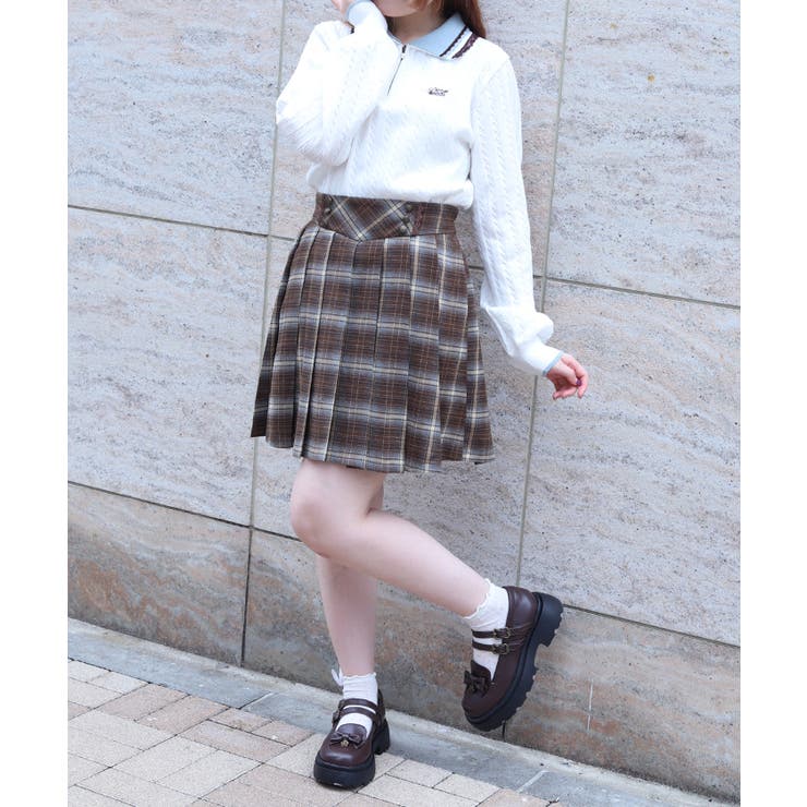 レース×バイカラーニットポロ | axes femme | 詳細画像9 