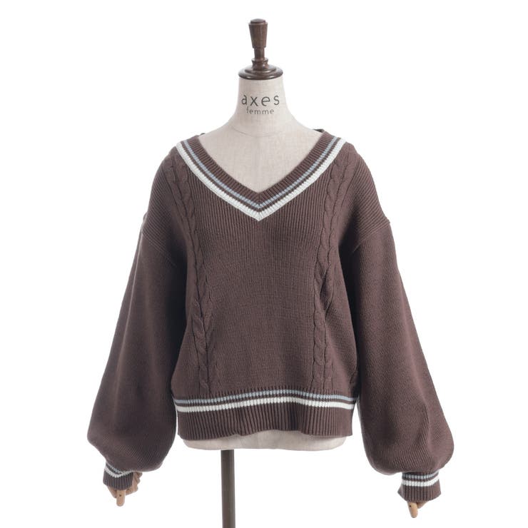 ケーブルチルデンニットプルオーバー | axes femme | 詳細画像19 