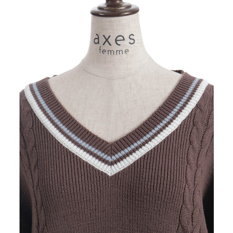 ケーブルチルデンニットプルオーバー | axes femme | 詳細画像22 